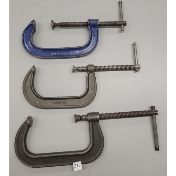 LOT OF 3 - C CLAMPS - INCL. RECORD & DIECRAFT - 6IN