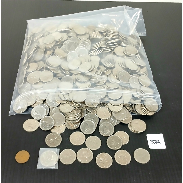 QTY OF POST 1969 CDN 25 CENT COINS - 10LBS 