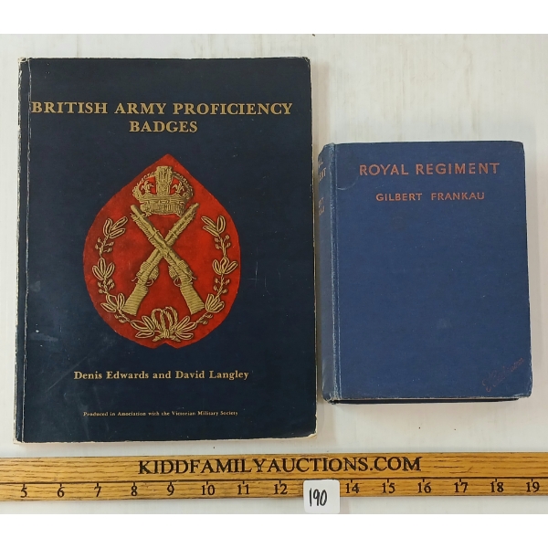 LOT OF 2 - 1938 "ROYAL REGIMENT" & "BRITISH ARMY PROFICIENCY BADGES" - BOOKS