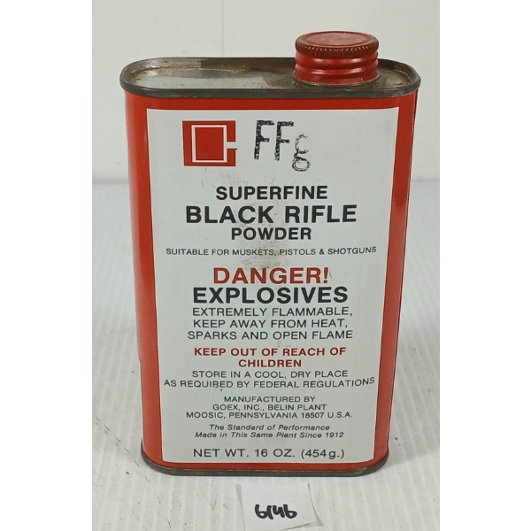POWDER: GOEX FFG SUPERFINE BLACK RIFLE POWDER - 1LB 