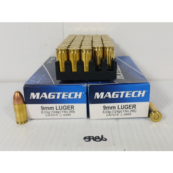 AMMO: 100X MAGTECH 9MM LUGER - 124GR - FMJ