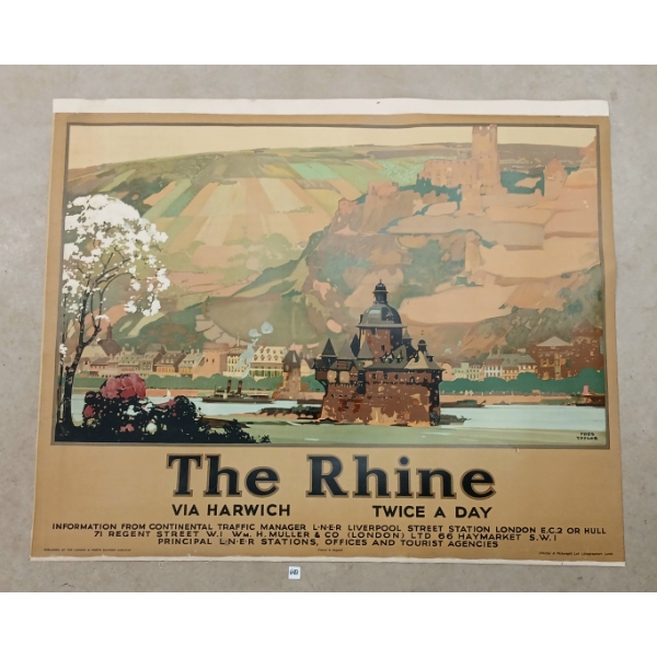LONDON & NORTH EASTERN RAILWAY "THE RHINE" CANVAS BANNER