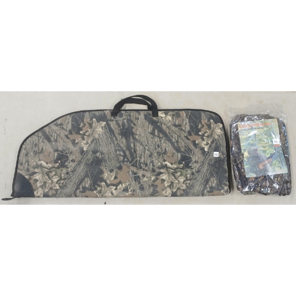 LOT OF 2 - MOSSYOAK SOFT BOW CASE & TREE LEAF CAMO SUIT