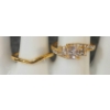Image 2 : LOT OF 2 - 14K GOLD PLATED PRINCESS CUT SIMULATED DIAMOND TRINITY RING SET