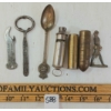 Image 1 : JOB LOT - KASCHIE TRENCH ART LIGHTER, WHISTLE, SILVER PLATED CDN SPOON, LEAD SOLDIER, ETC