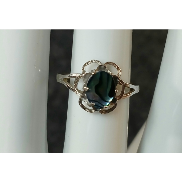 WOMEN'S ABALONE SHELL & SILVER RING