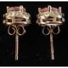 Image 2 : PAIR OF STERLING & PINK CZ HALO STUD EARRINGS
