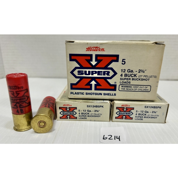 AMMO: 15X WINCHESTER 12 GA 2 3/4 IN NO 4 BUCK
