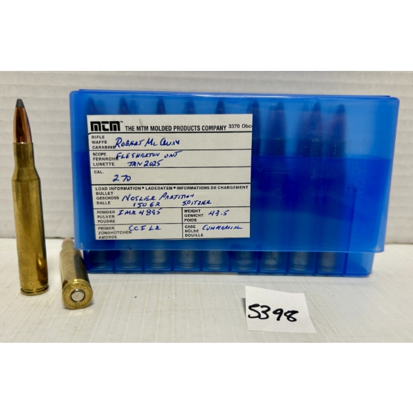 AMMO: 20X .270 WIN 145GR. - RELOADS 