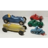 Image 2 : LOT OF 5 - RELIABLE TIN/RUBBER FRICTION RACE CARS & MOTORCYCLE 