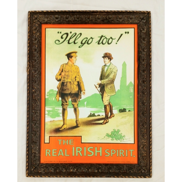 "I'LL GO TOO!" THE REAL IRISH SPIRIT PROPAGANDA POSTER - FRAMED
