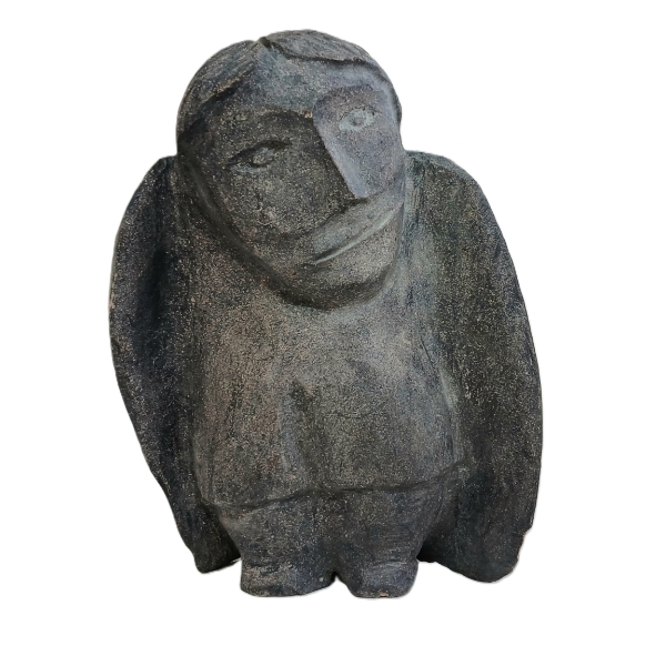 HUMAN W/ WINGS FIGURE - SIGNED - STONE