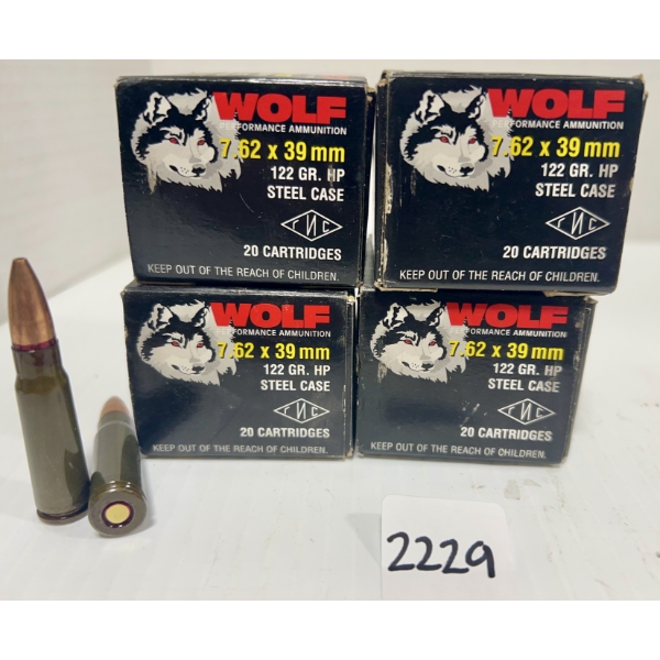 AMMO: 80X WOLF 7.62X39 MM - 122 GR HP