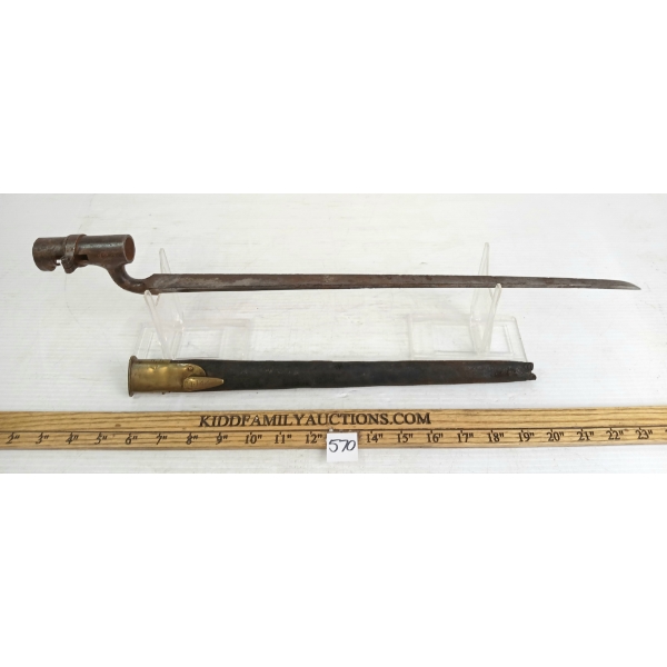 SNIDER SOCKET BAYONET W/ LEATHER SCABBARD