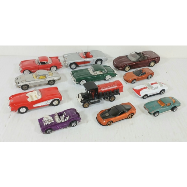 LOT OF 12 - DIECAST CHEVROLET CORVETTES MODELS - INCL CORGI, ERTL, MAISTO, ETC