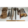 JOB LOT - LEATHER TOOL POUCHES & MISC HAND TOOLS