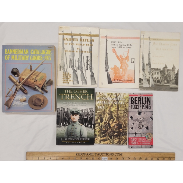 LOT OF 7 - "HANDBOOK OF THE ITALIAN ARMY 1913", "BERLIN 1933-1945", "THE OTHER TRENCH", ETC