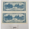 Image 2 : LOT OF 2 - 1954 CDN $5 BANKNOTES
