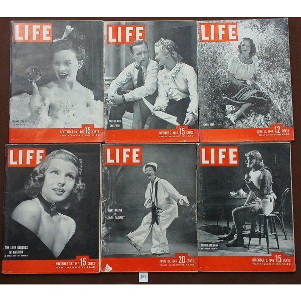 LOT OF 6 - 1946-1949 LIFE MAGAZINES