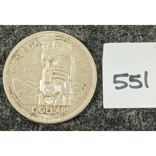 1958 CDN SILVER DOLLAR - BRITISH COLUMBIA 