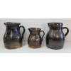 Image 2 : LOT OF 3 - STONEWARE SALT GLAZE PITCHERS - ONE MARKED TORONTO