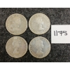 Image 1 : LOT OF 4 - 1959 CDN 50 CENT SILVER COINS