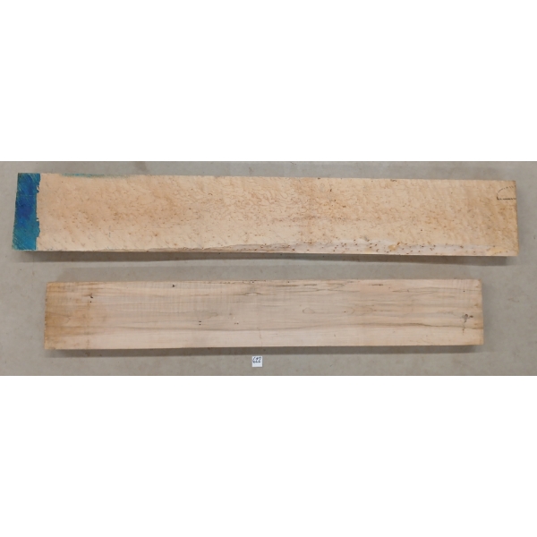 LOT OF 2 - CURLY MAPLE WOOD BOARDS - INCL LIVE EDGE