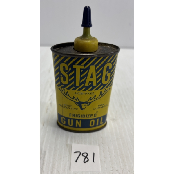 STAG 3 OZ COLLECTIBLE OILER TIN W/ CONTENTS