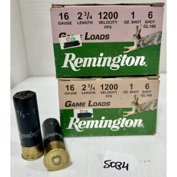 AMMO: 50X REMINGTON 16 GA 2-3/4 IN - #6