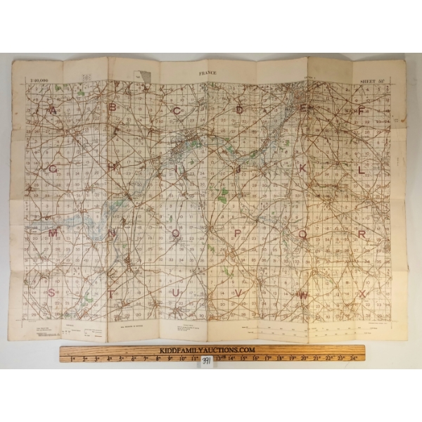 1918 FRANCE ORDNANCE SURVEY MAP