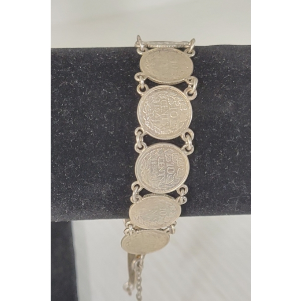 1937, 1938 & 1941 CDN SILVER DIME BRACELET