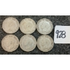 Image 2 : LOT OF 6 - 1948 CDN 25 CENT COINS
