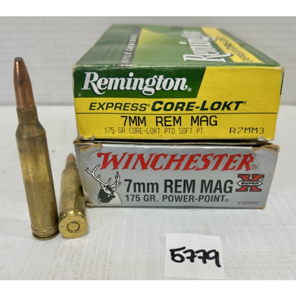 AMMO: 34X WIN & REM 7 MM REM MAG 175GR. SP