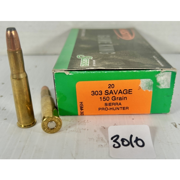 AMMO: 20X HSM .303 SAVAGE 150GR. SP
