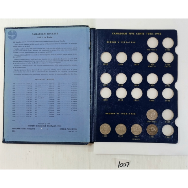 1938-1994 CDN NICKELS BOOKLET 