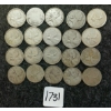 Image 1 : LOT OF 20 - 1906-1964 CDN 25 CENT COINS