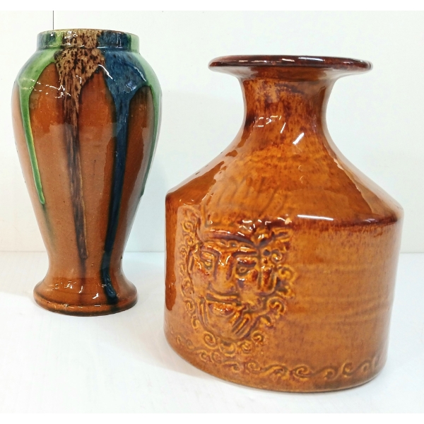 LOT OF 2 - CANADIAN & BELGIAN NO. 94 POTTERY VASES - CIRCA 1900s - 1950s