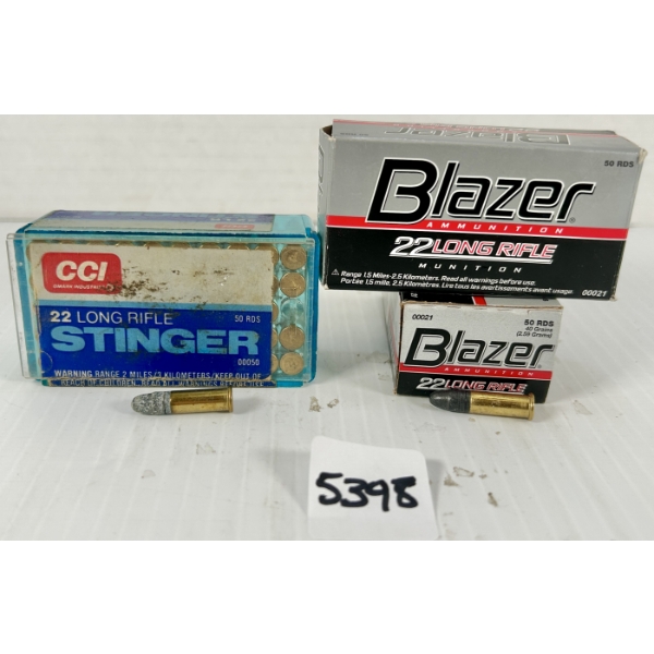 AMMO: 125X .22 LR - CCI STINGER & BLAZER