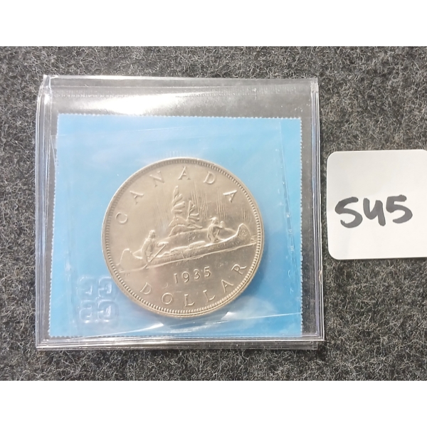 1935 CDN SILVER DOLLAR - VOYAGEUR - CCCS GRADED