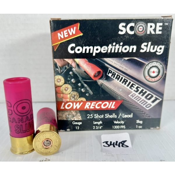 AMMO: 25X SCORE 12 GA 2-3/4IN RIFLED SLUGS 