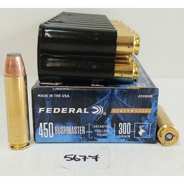 AMMO: 20X FEDERAL .450 BUSHMASTER - 300GR - JHP