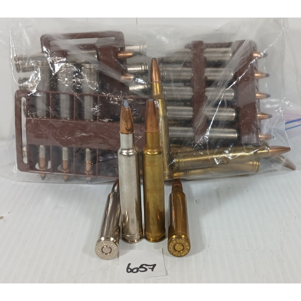 AMMO / BRASS: 36X MIXED .300 WBY MAG - 180 & 220GR - SIERRA GAMEKING BTSP & PT LIVE / 3X BRASS
