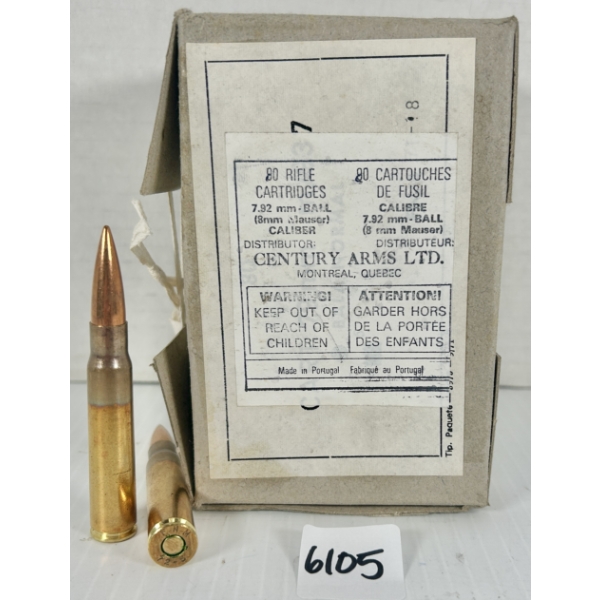AMMO: 90X FNM 8 MM MAUSER - MILITARY FMJ