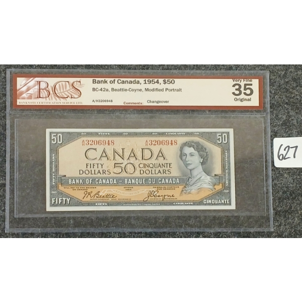 1954 CDN $50 BANKNOTE - BCS GRADED