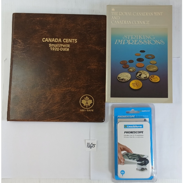 LOT OF 3 - "STRIKING IMPRESSIONS" BY HAXBY, CDN SMALL CENTS BOOKLET & PHONESCOPE