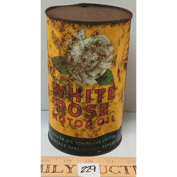 WHITE ROSE MOTOR OIL CAN - QT