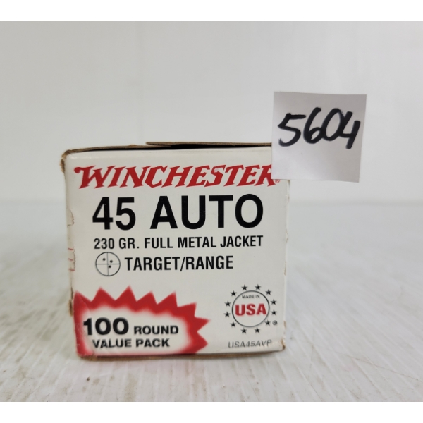 AMMO: 100X WINCHESTER TARGET .45ACP - 230GR - FMJ