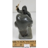 Image 6 : MAN W/ SPEAR THREATENING WOMAN & CHILD BY JOHNNY MEEKO SR. (PRS CDN ARTIST) - STONE 