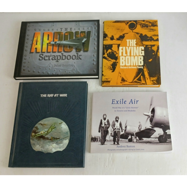 LOT OF 4 - PUBLICATIONS - INCL "THE FLYING BOMB", "EXILE AIR", "THE RAF AT WAR", ETC