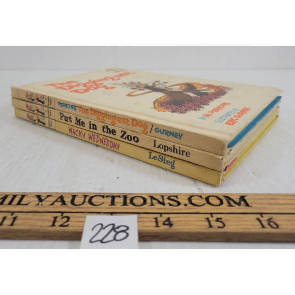 LOT OF 3 - DR. SEUSS 1960 "PUT ME IN THE ZOO", 1967 "THE DIGGING-EST DOG" & 1974 "WACKY WEDNESDAY"